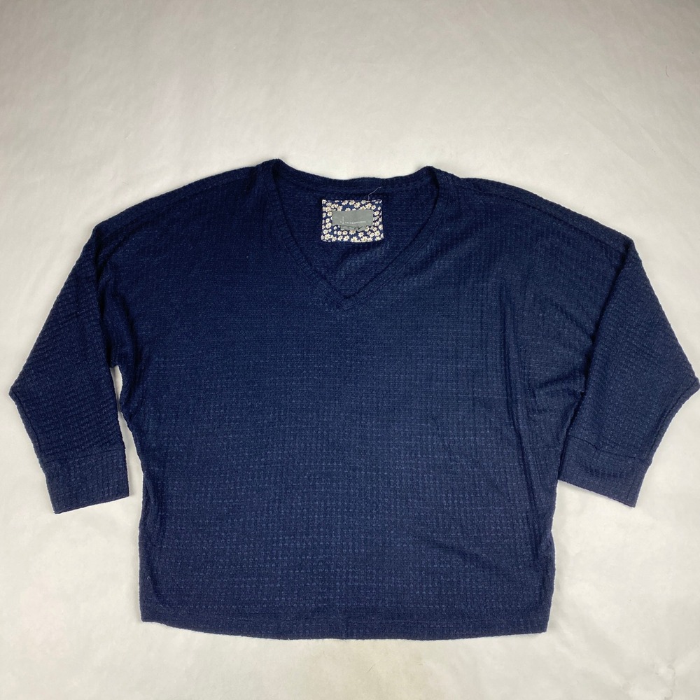 Anthropologie Shirt Women's Size Medium V-Neck Blue